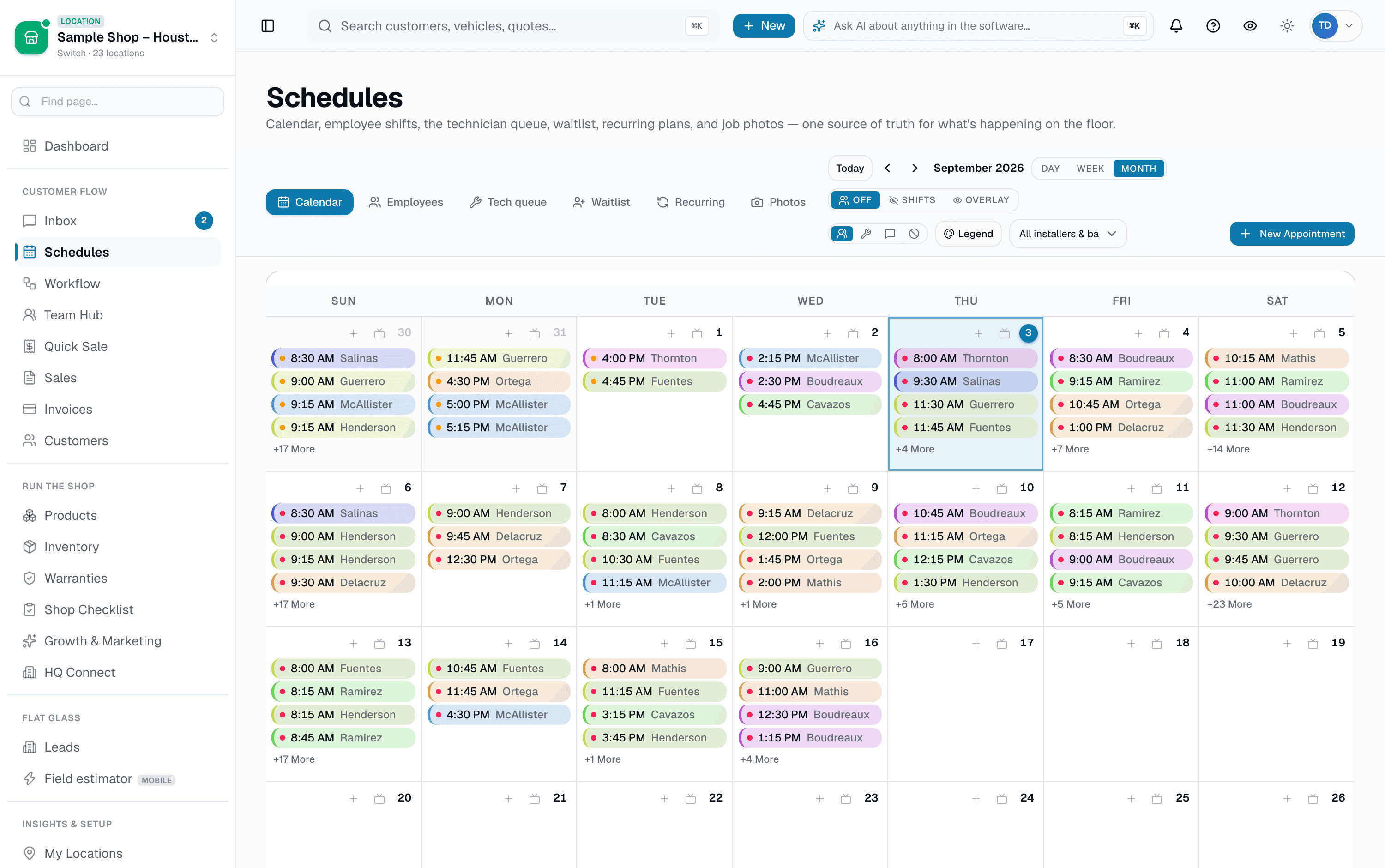 SalesThumb scheduling calendar