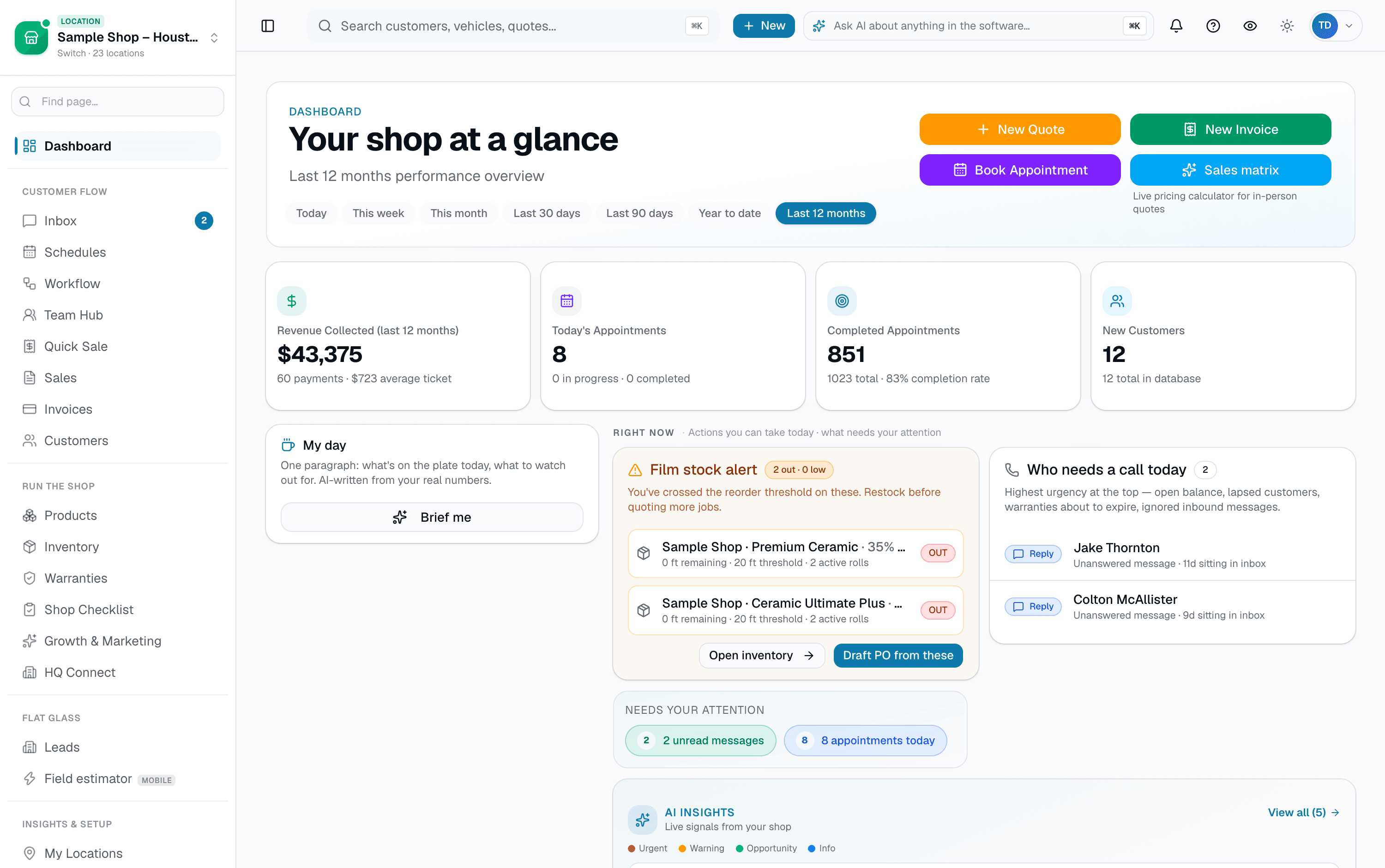 SalesThumb shop dashboard