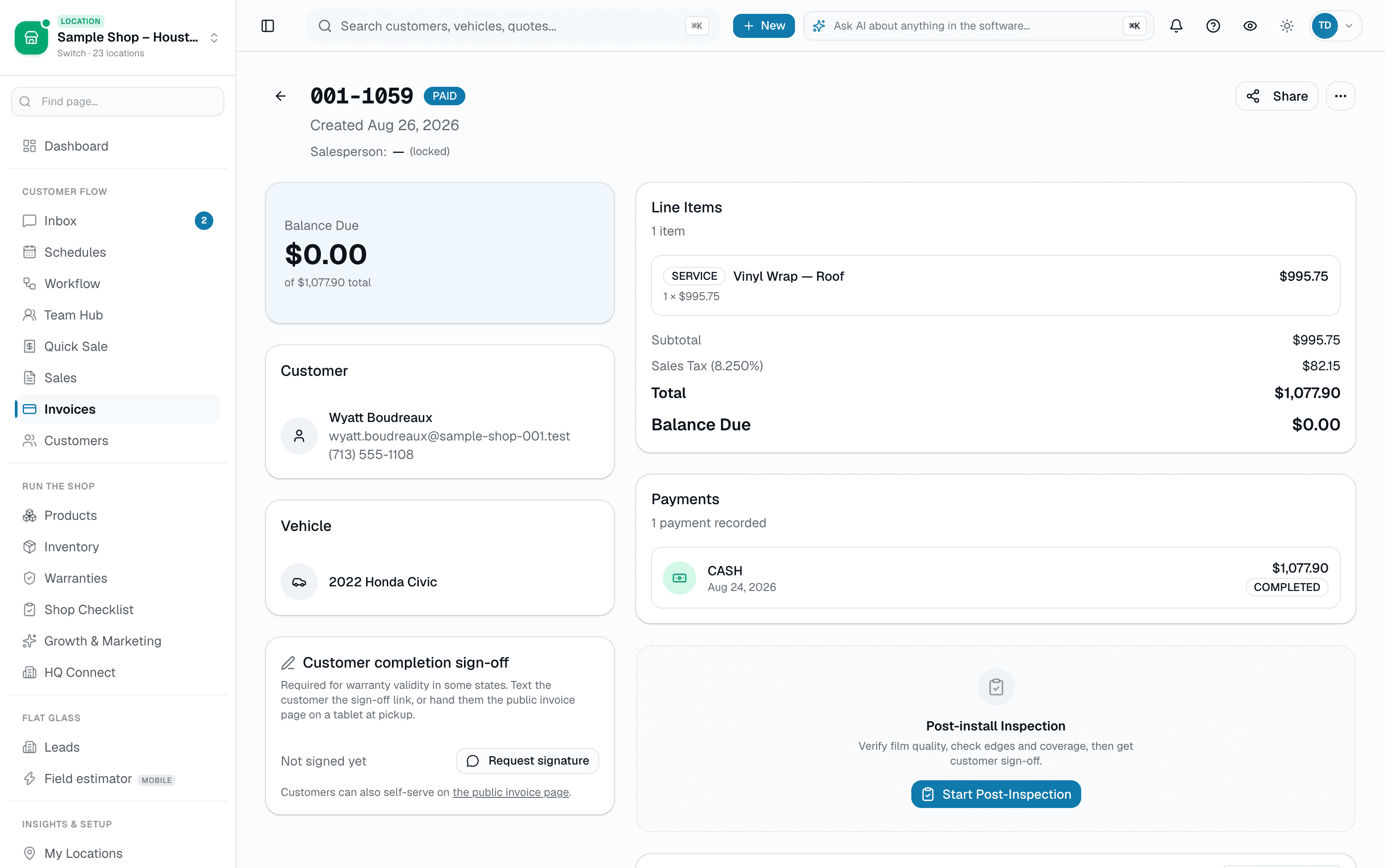 SalesThumb invoice