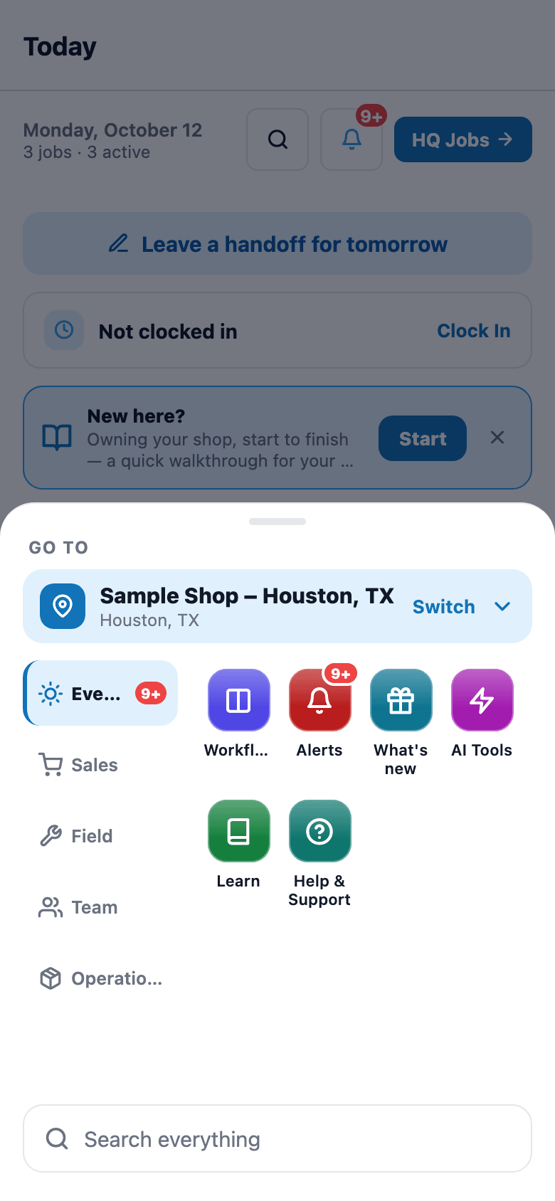 Sales view
